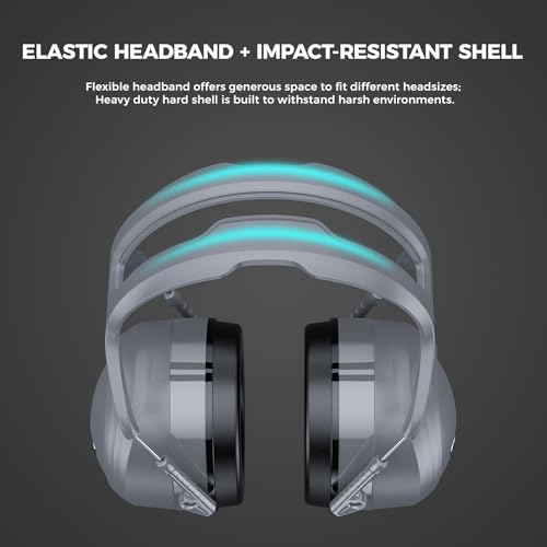 ProCase Extra Large SNR 37dB Noise Cancelling Headphones NRR 30dB Ear Muffs - color: Grey