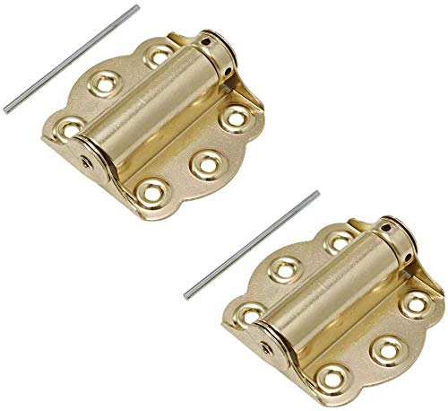 Litepak Adjustable Screen Door Hinge Professional Grade Hardware Self-Closing Easy Install (2 Pack, Polished Brass) - color: Polished Brass, size: 2 Pack