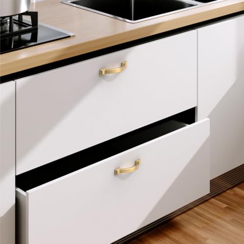 5 Pack 3 Inch(76mm) Champagne Bronze Cabinet Pulls, Champagne Gold Cabinet Handles Kitchen Arch Cabinet Hardware for Bathroom Drawer - color: Champagne Bronze, size: 3 inch（76mm）, style: 5 Pack
