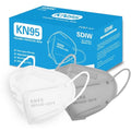 100PCS KN95 Face Masks,5-Ply Breathable Cup Dust Masks(White,Grey) - color: Wgmixed-100pcs