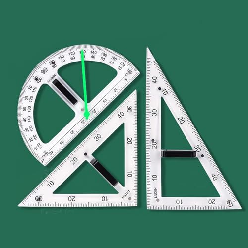 Math Ruler Magnetic Classroom Math Geometry Tool Set Enhances Classroom Learning, Easily Mounts to Blackboard Protractor Measuring Ruler Triangle Ruler (Tp3pc) - size: Tp3pc