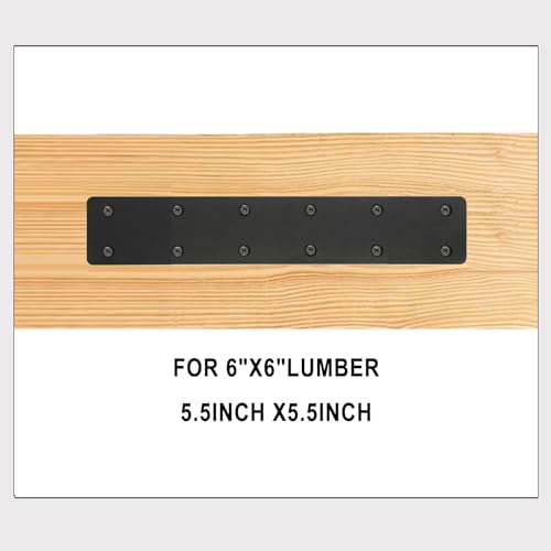 6packs Straight Steel I Shape Flat Plate,Heavy Duty Mending Plate 10.8"x2" for Wood DIY Projects - Large Connector Brace,Post to Beam Connectors Repair Bracket,Joining Brackets