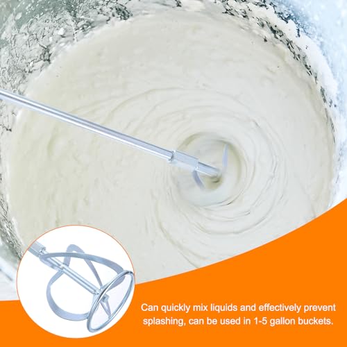 HARFINGTON Concrete Mixing Paddle, Paint Mixer Drill Attachment Cement Mixer Tool Mud Mixer for Mixing Paint Concrete Resin Epoxy - size: 23.2"