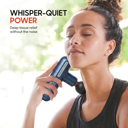 Sharper Image Powerboost Move Mini Percussion Massage Gun, Powerful & Quiet - color: Metallic Navy