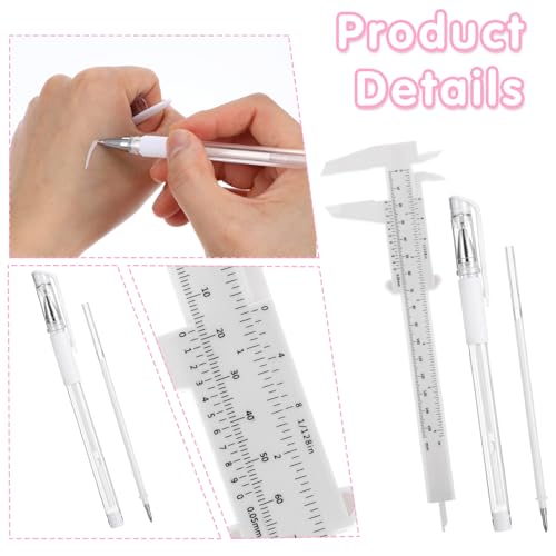 cobee 7 Pcs Brow Mapping Pen Set, Eyebrow Pen with 4 Replacement Refills And 1 Ruler, Eyebrow Mapping Pencil Permanent Makeup Measuring Tool for Artists Eyebrow Skin