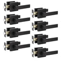KNOBWELL 8 Pack Matte Black Interior Privacy Door Knob, Bedroom Doorknob with Lock, Square Lever Door Handle, Heavy Duty Black Lever Handle