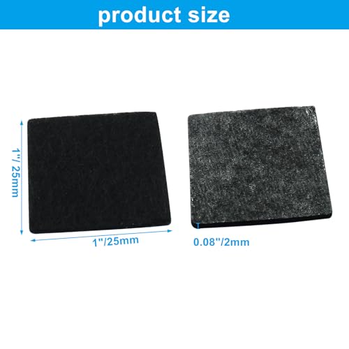 Bivethoi 192pcs Self-Stick Square Felt Furniture Pads, 1" x 1", Black - size: 1" Square 192 pcs