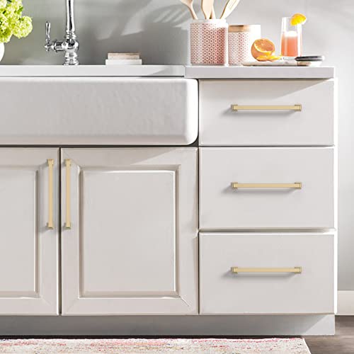 9BUILD 10 Pack 7 Inch Brushed Brass Cabinet Pulls,Kitchen Hardware - color: Brushed Brass, size: 7"/177MM Hole Center