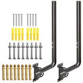 28" Heavy Duty Adjustable Antenna Wall Mount – Iron Spray Paint J-Pole Solid Mast Bracket for Starlink (Adapter Required), TV Antennas, Weather Stations – 1.38" OD Pivot Base (2-Pack Black) - color: 28‘’ Long Wall Mount Black 2-Pack