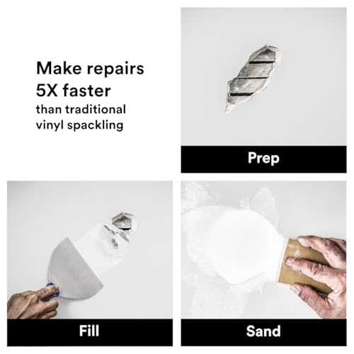 3M High Strength Large Hole Repair Kit, Includes Spackling Compound 12 oz, Spreader, Sanding Sponge, Hole Repair Plate & Tape, Easy Wall Repair Kit, No Shrinking, Cracking or Sagging (LHR-SIOCKIT)