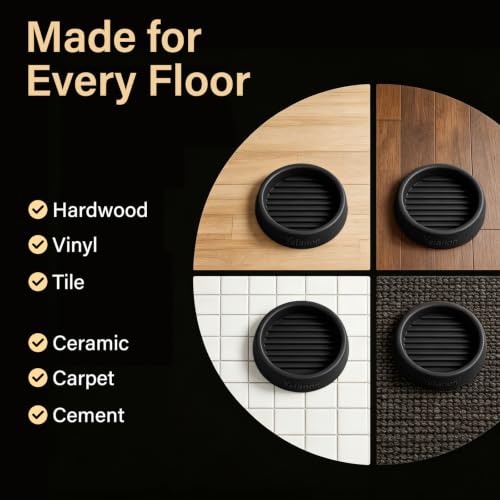 Yelanon Furniture Coasters 4 Pcs 4" Round Black Caster Cups for Hardwood - size: 4pcs 4" Round Black
