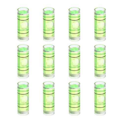 HARFINGTON 12pcs Mini Cylindrical Bubble Spirit Level Vials 9x25mm - size: 9x25mm