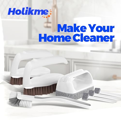 Holikme 7 Pack Cleaning Brush Scrub Brush Kitchen Brush for Floor,Brown - color: Brown