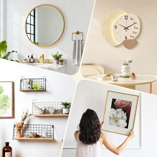 24 Pcs Claw Drywall Picture Hanger White Wall Picture Frame Hanging Hooks No Damage Heavy Duty Wall Hangers 40Lbs Tool-Free Hooks for Hanging Picture Mirror Photo Poster Art Frame Home Office Decor - size: 24 Pack