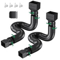 2 Pack Rain Gutter Downspout Extensions, Upgraded Flexible Drain Down Spout Extender for Rain Water Drainage, Each Extendable from 20" to 66", Combine to 10 ft with Connector(Black) - color: 2 Pack Black