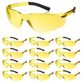 12 Pack Safety Glasses Bulk for Men Women, Tinted Safety Glasses, Amber - color: Amber