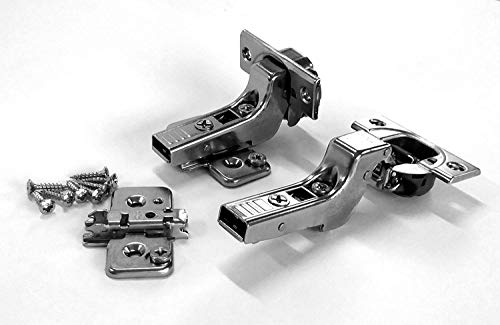 Blum CLIP top BLUMOTION Soft Close Hinges, 110 degree, Self Closing, Frameless, with Mounting Plates (Inset - 2 Pack)