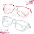 SQIMZAR Safety Glasses Goggles For Women Nurses Protective Eyewear,Anti Fog Safety Goggles - color: Clear +Clear Pink