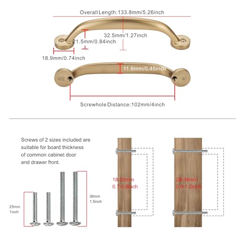 AVICCI 10 Pack Cabinet Pulls 4"/102mm Champagne Bronze Heavy Duty Solid Cabinet Handles cabinets Dressers Kitchens Handles Bathroom cabinets Cabinet pulls - color: Champagne Bronze, size: 4"(102mm)Hole Center-10Pcs