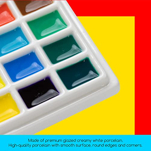 MEEDEN 3 Pack Ceramic Palettes with Cover: 12-Well Mixing Tray - size: 12-well (3 pcs)