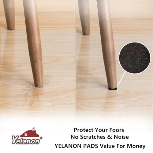 Yelanon Felt Furniture Pads for Hardwood Floors -24 Pcs 2.5" Premium Felt Pads for Chair Legs, Floor Protectors for Furniture, Brown - size: 24 pcs Brown Square