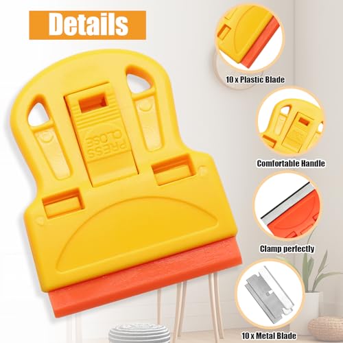 2 Sets Razor Blade Scrapers with Plastic Scraper Tool