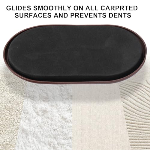 8PCS Furniture Sliders, 3-1/2" x 6" Furniture Movers Sliders on Carpet | Anti-Scratch & Labor-Saving, Reusable, Fits Round & Square Furniture Legs, Heavy Moving Pads for Sofa, Bed, Table & Desk - color: Brown (for Carpet)