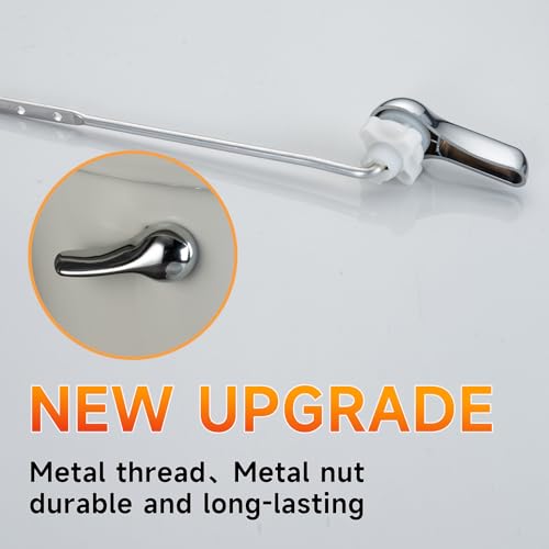 Joyrain Universal Front-Mount Toilet Replacement Kit, Toilet Flush Tank Rod with Stainless Steel Flapper Chain, Compatible with Most Front-Mount Toilets (Chrome (Brushed Nickel Rod), 1-Pack)