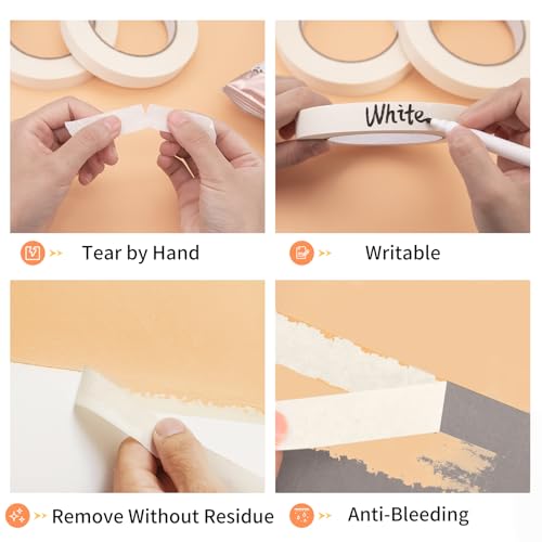 KICNIC Painter Tape, White, Masking Tape, 0.7 in x 60 yd, 1 Roll, Removable - color: White, size: 1 Roll