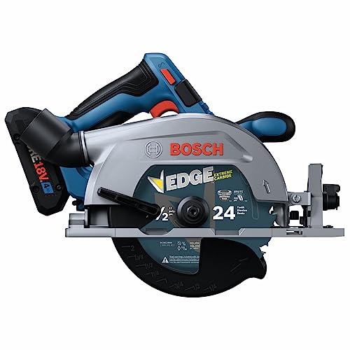 BOSCH GKS18V-22B25 18V Brushless Blade-Right 6-1/2 In. Circular Saw Kit with (2) CORE18V 4 Ah Advanced Power Batteries - style: Blade-Right w/ Battery Kit