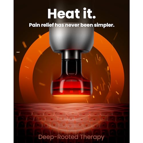 BOB AND BRAD C2 Plus Massage Gun with Heat, Deep Tissue Percussion FSA Massager Gun for Athletes & Pain Relief, Electric Handheld Back Neck Shoulder Muscle Massager, HSA Eligible Gift - color: Onyx Black