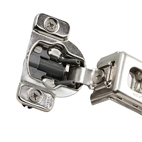 DTC 1-1/4" Overlay Soft Close 105 Degree 2 Cam Press in Face Frame Concealed Cabinet Hinge 6-Way Adjustable E8Q115NH (10 Pack) - size: 1-1/4 Inch