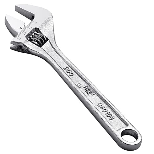 Jetech 8-Inch Adjustable Wrench - Professional Spanner Cr-V Steel Shifter Spanner with Metric Scale Wide Caliber Opening, for Home, Garage, Workshop and DIY - size: 8 Inch
