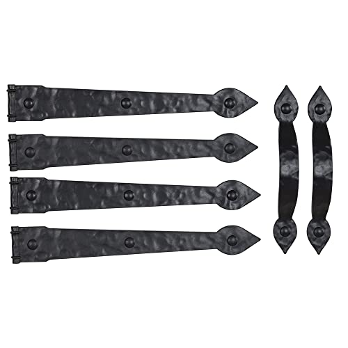 Household Essentials Hinge IT Premium Carriage House Handle & Hinge, Black Garage Door Magnet, 4 Hingle 2 Handles (Pack of 1) - size: Pack of 1, style: Premium Hinges