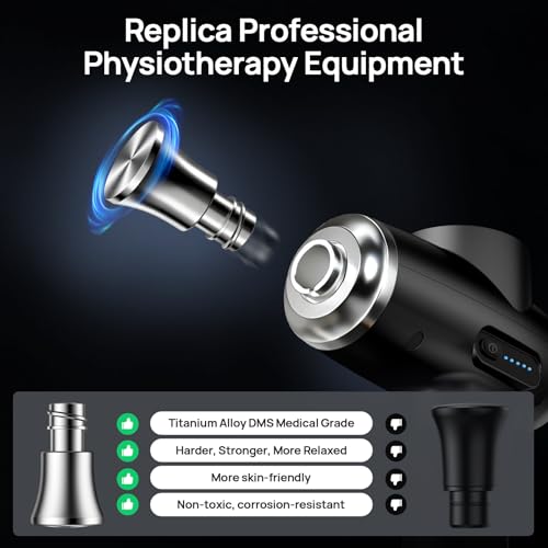 HEYCHY Massage Gun Deep Tissue, Muscle Massager Titanium, Heat and Cold - color: Titanium Alloy Black