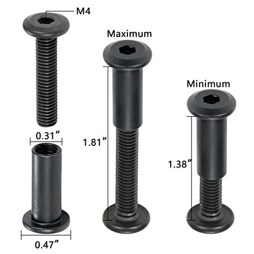 40 Sets Black Furniture Connector Bolts M6x30mm Binding Screws for Wood - color: M6x30mm-Black-D
