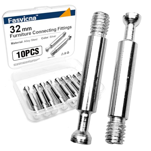 10PCS 32mm Cam Bolts for Furniture, Threaded Cam Connector Bolts - size: 32mm