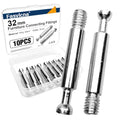 10PCS 32mm Cam Bolts for Furniture, Threaded Cam Connector Bolts - size: 32mm