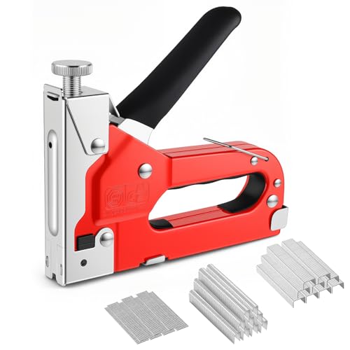 Staple Gun 3 in 1 Heavy Duty Manual Brad Nailer Power with 1200 Staples Adjustable Upholstery Stapler Gun for Wood, Crafts, Carpentry, Decoration DIY