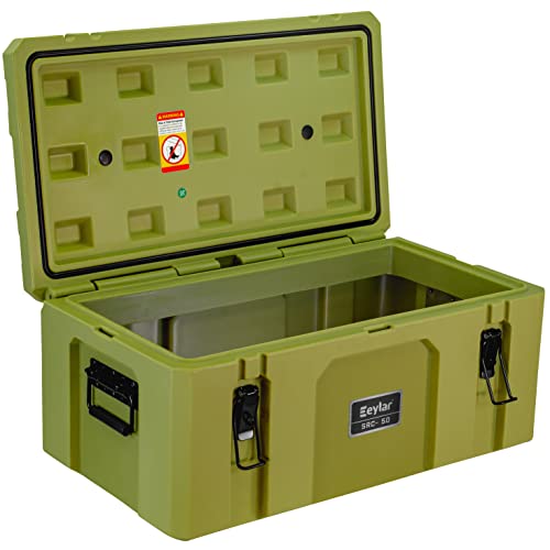 Eylar SRC-50 Crossover 26 Inch Cargo Case, Equipment Hard Case, Roto Molded, Stackable with Pad-Lock Hasp, TSA Standard, IPX4 Rated, Waterproof Crushproof, Truck & Roof Rack Storage (Green) - style: Green