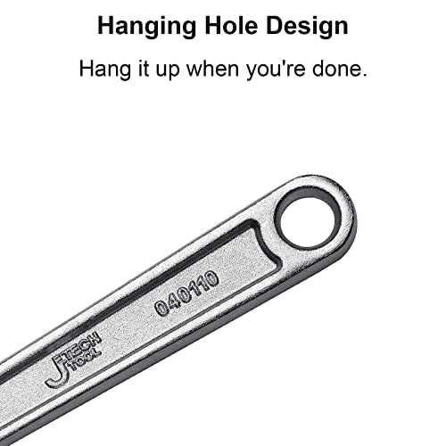 Jetech 10-Inch Adjustable Wrench - Professional Heavy Duty Chrome Vanadium Steel Shifter Spanner with Inch/Metric Scale Wide Caliber Opening - size: 10 Inch