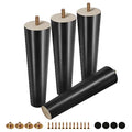 FoDau770 Rubber Wood Legs 8", Straight Taper, 5/16"-18 Thread, Black, 4pcs | Wood Couch legs - Mid Century Sofa Legs - Furniture legs Replacement for Cabinet Dresser Chair Ottoman - color: Black, size: 8 Inch - Straight (90°)