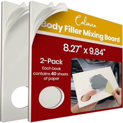 Calvana Car Body Filler Repair Kit, Includes Multi-Layered Disposable Paper - size: 2 Set Mixing Board