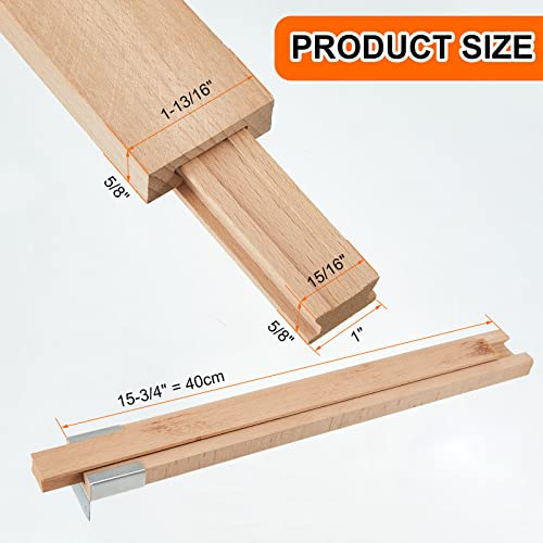 Maitys 4 Pcs Wooden Drawer Slide, 15.8 Inch Wood Bottom Mount Guide Track - size: 15.8 Inch