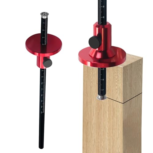 Wheel Marking Gauge Woodworking Scriber Tool - Aluminum Alloy Mortise Gauge with Anti-Slip Knurled Knob - Dual Metric & Imperial Scale for Carpenter Joinery