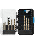 CRALY 13-Piece Cobalt Drill Bit Set, M35 HSS Jobber Length Twist Drill Bits, 135 Degree Split Point, for Hard Metal, Stainless Steel, Cast Iron, Plastic - style: 13-Piece Pack