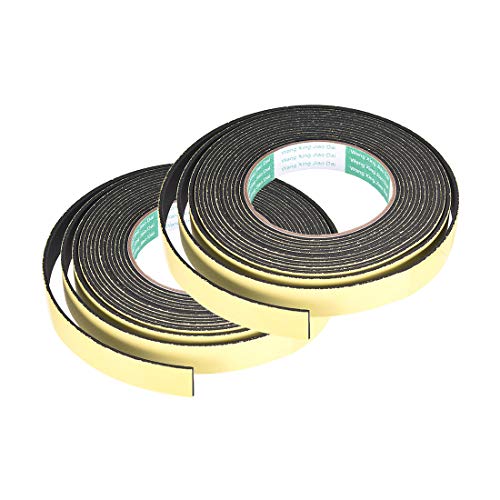 uxcell Sealing Foam Tape 20mm Wide 2mm Thick 5m/16.4ft Long, Self Adhesive Weather Strip for Window Door Insulation, Pack of 2 - size: 20mmx2mmx5m