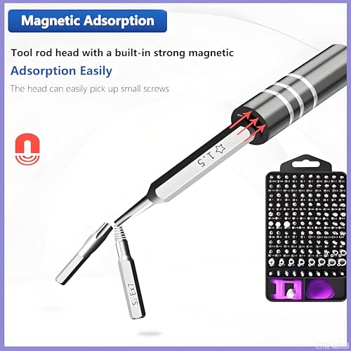 Professional 115-in-1 Precision Screwdriver Set, Purple Handles - color: Purple and Black