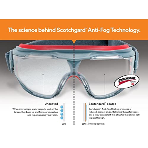 3M Safety Goggles, GoggleGear 500 Series, Scotchgard Anti-Fog Clear Lens - size: One Size