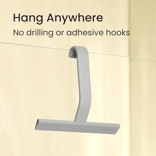 dancemoon JustHang Shower Squeegee with Built-in Hook, 10-Inch Gray - color: Dark Gray